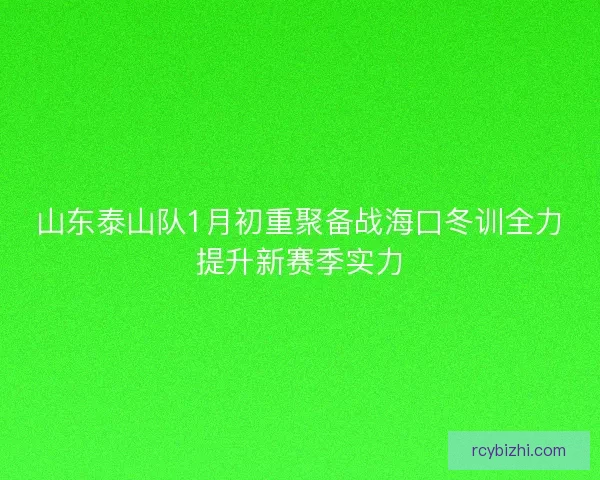 山东泰山队1月初重聚备战海口冬训全力提升新赛季实力